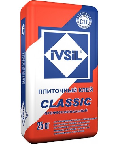 Клей для плитки IVSIL CLASSIC д/внутренних и наружных работ 25кг