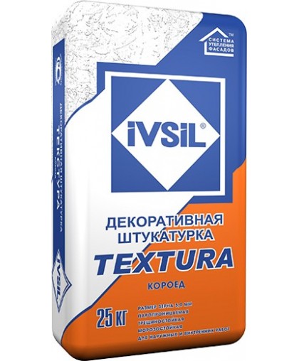 Штукатурка IVSIL TEXTURA мин. (короед) под окраску 25 кг (2,5) белая